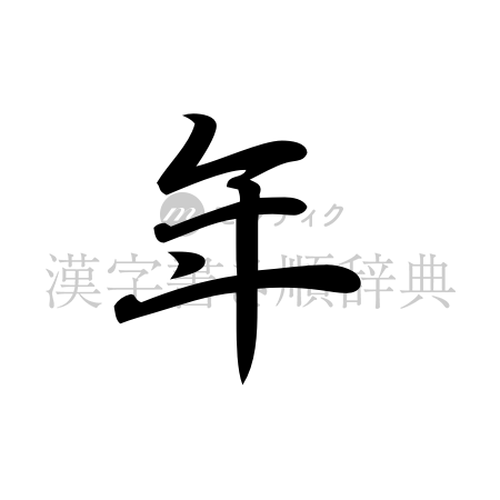 年の書体「行書体」のイメージ