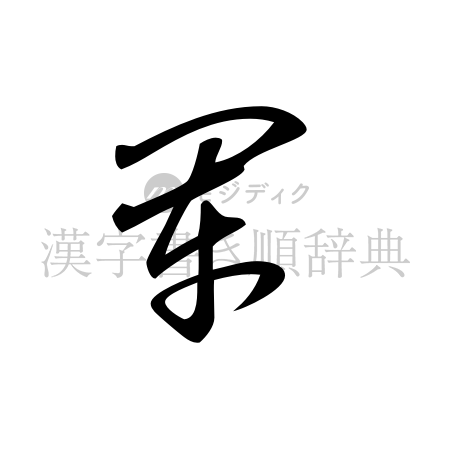 軍の書体「草書体」のイメージ